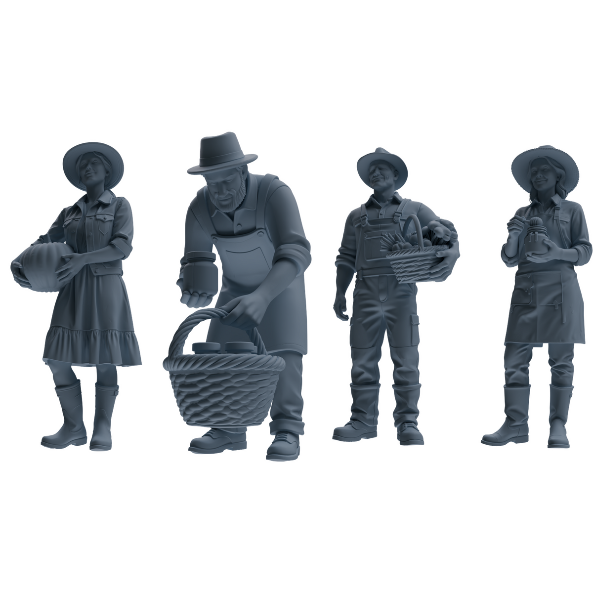 MRY-SFW LYTR908 Farm Harvest Character Modern Model 4 pcs 3D Printed Resin Model Kit by SSMODEL