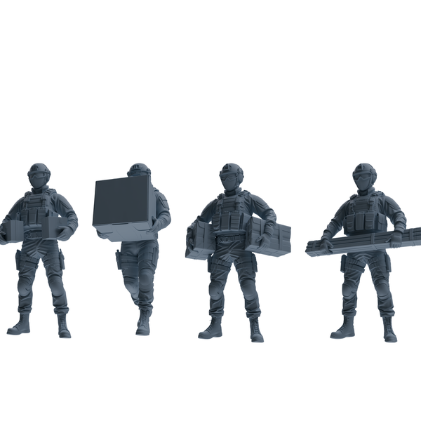 MRY-SFW SSTR344 Modern American Mercenary Carrying Four-Person Group