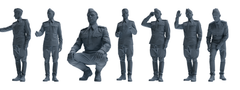MRY-SFW LYGR732 WWII Soviet Army War Scene Daily Routine 2 Seven-Person Group 3D Printed Resin Model Kit by SSMODEL