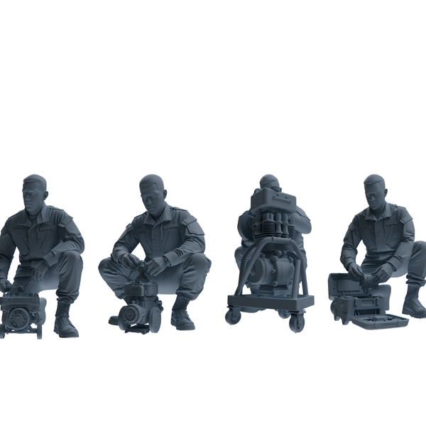 MRY-SFW SSTR245 Modern U.S. Army Logistics Soldier Maintenance Four-Person Group