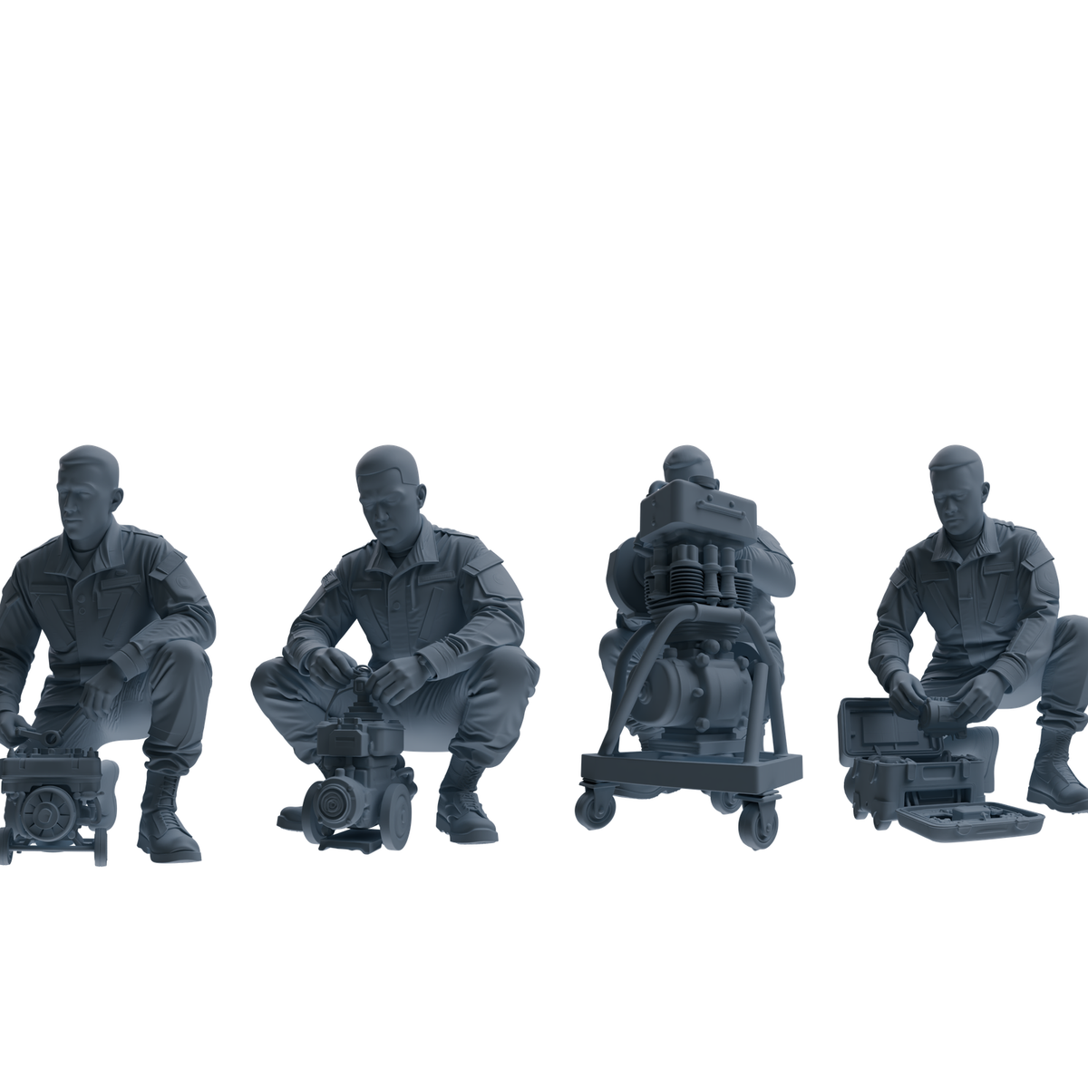 MRY-SFW SSTR245 Modern U.S. Army Logistics Soldier Maintenance Four-Person Group