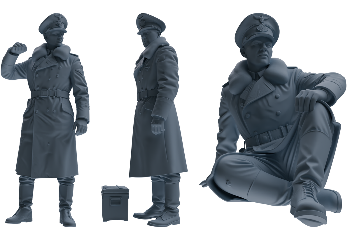 MRY-SFW LYGR709 WWII German Army Logistics Scene Three-Person Internal Conflict Group 3D Printed Resin Model Kit by SSMODEL
