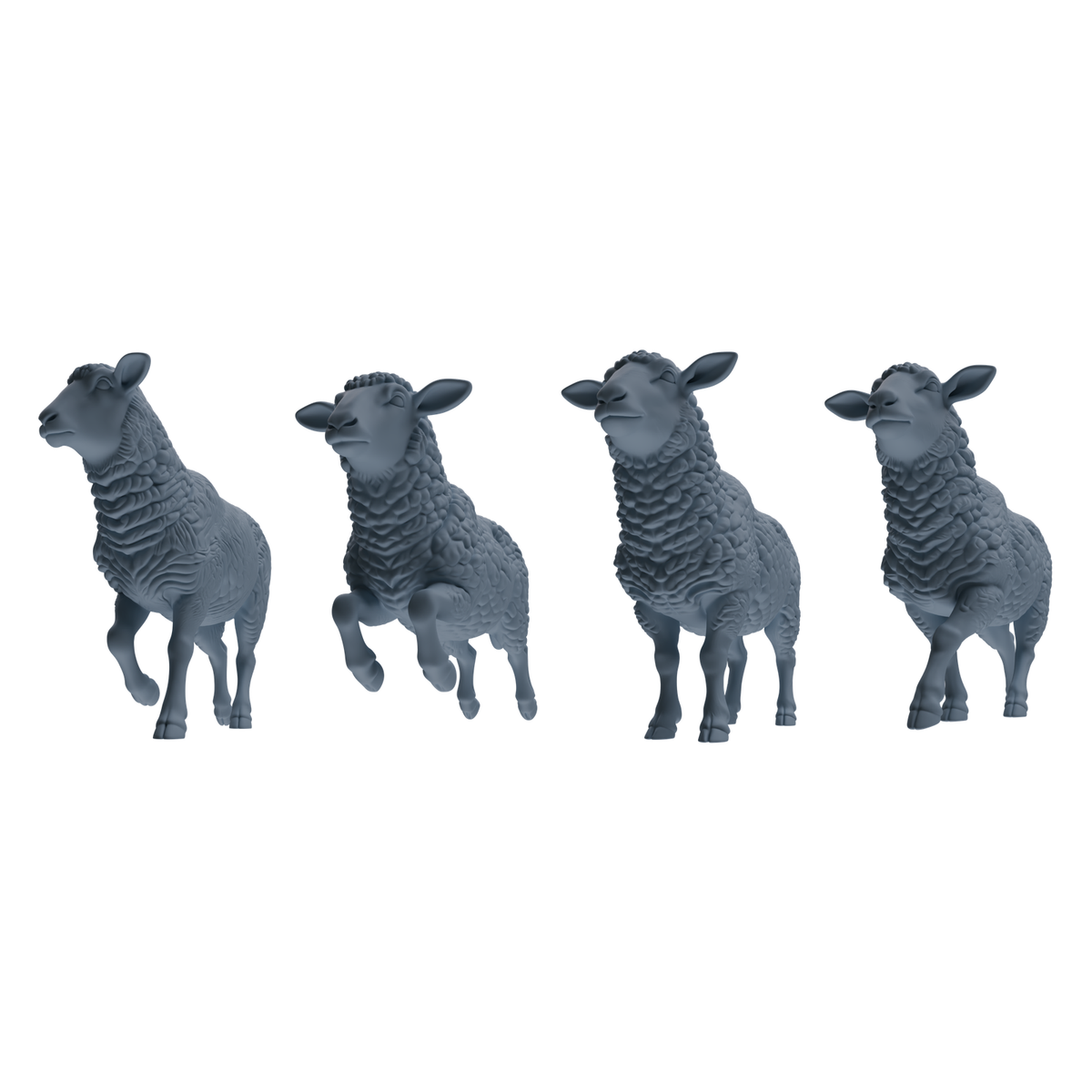 MRY-SFW LYTR845 Farm Sheep Pose Model 4 pcs Miniature Car Diorama Figures Scene Props Accessories Resin 3D Printed Resin Model Kit by SSMODEL