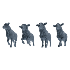 MRY-SFW LYTR845 Farm Sheep Pose Model 4 pcs Miniature Car Diorama Figures Scene Props Accessories Resin 3D Printed Resin Model Kit by SSMODEL