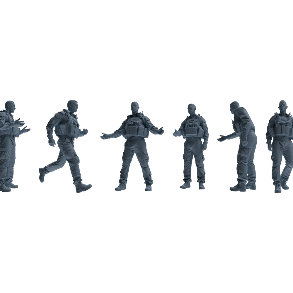 MRY-SFW LYGR621 Modern U.S. Army Six-Person Daily 3 3D Printed Resin Model Kit by SSMODEL