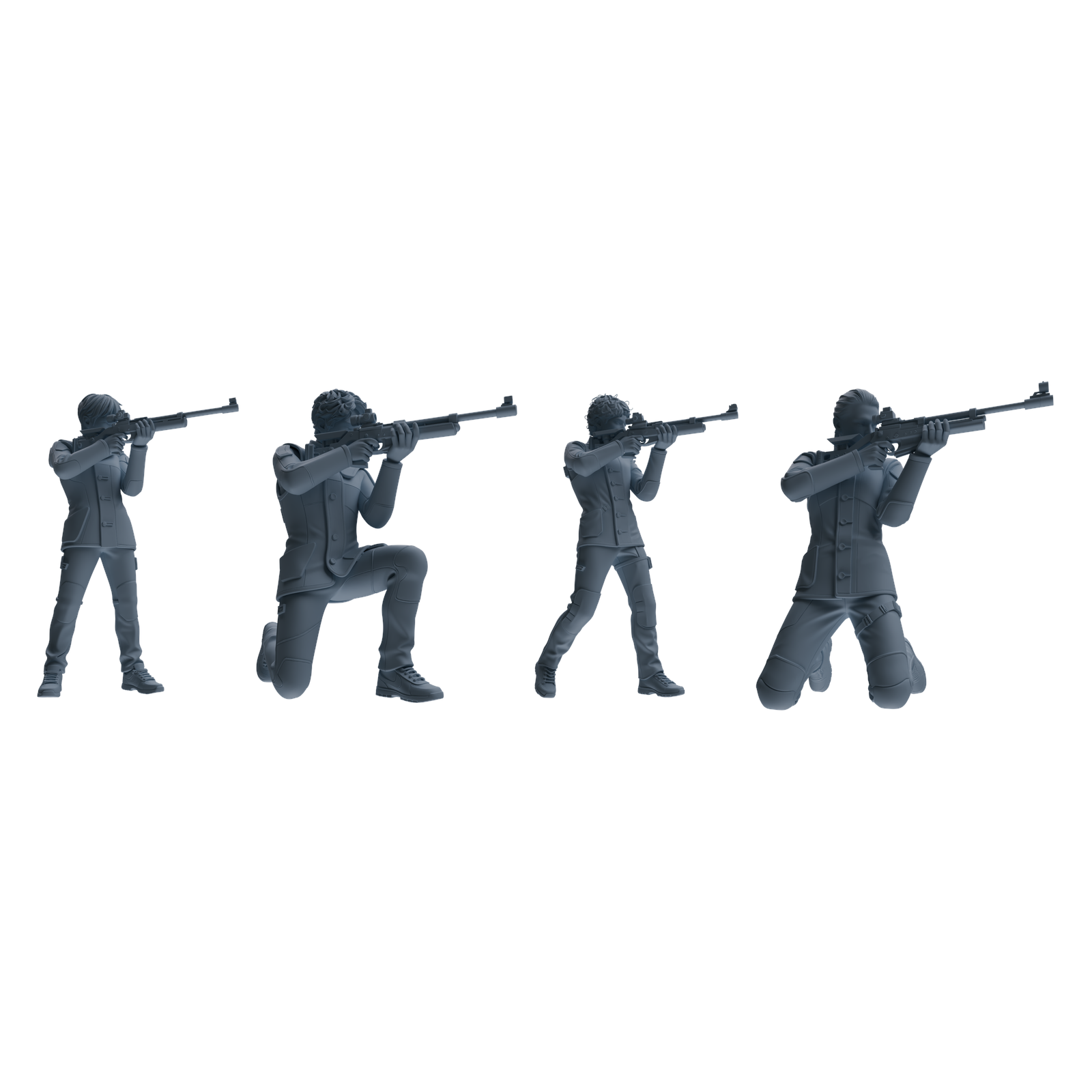 MRY-SFW LYTR795 Shooter Figure Modern Model 4 pcs Miniature Car Diorama Figures Scene Props Accessories Resin 3D Printed Resin Model Kit by SSMODEL