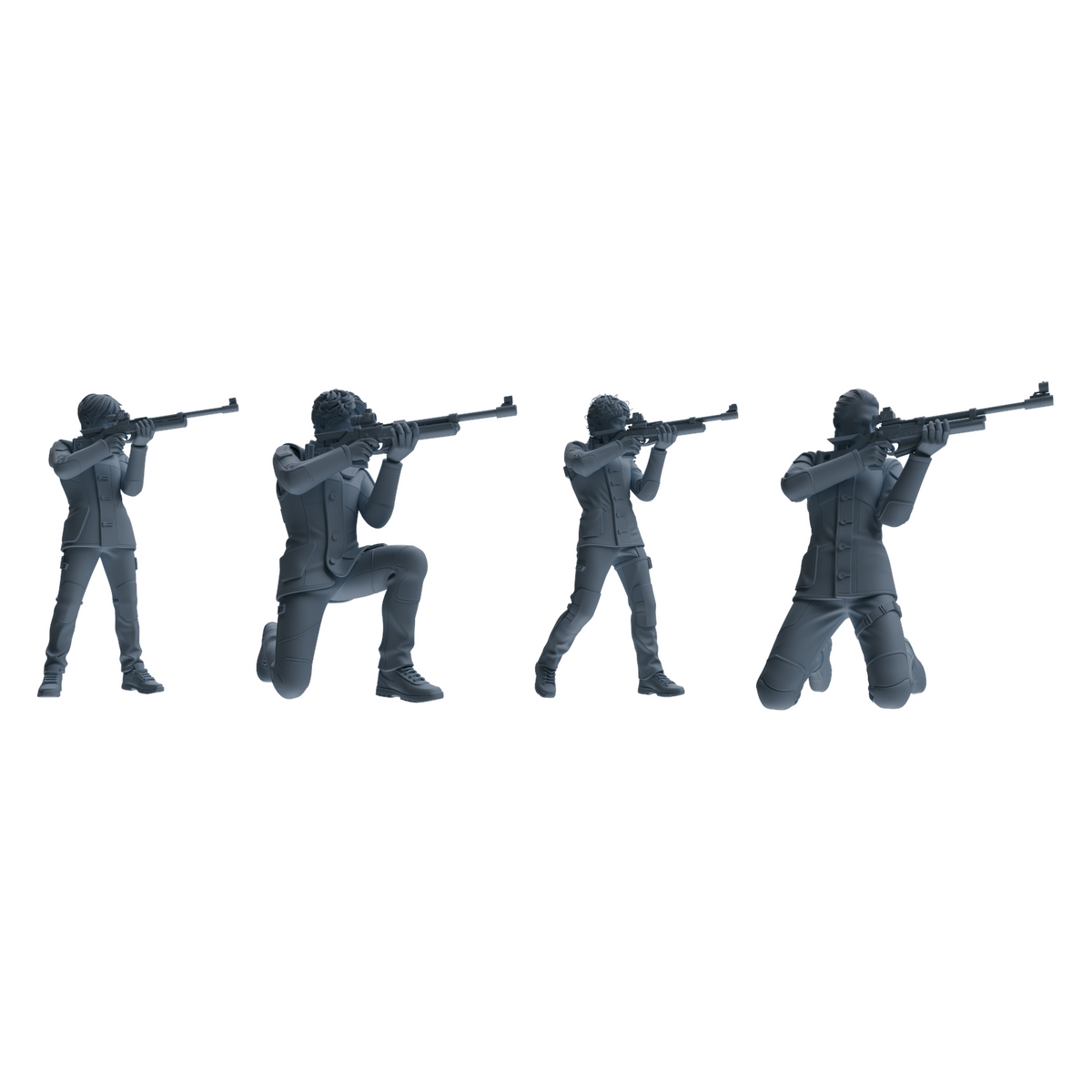 MRY-SFW LYTR795 Shooter Figure Modern Model 4 pcs Miniature Car Diorama Figures Scene Props Accessories Resin 3D Printed Resin Model Kit by SSMODEL