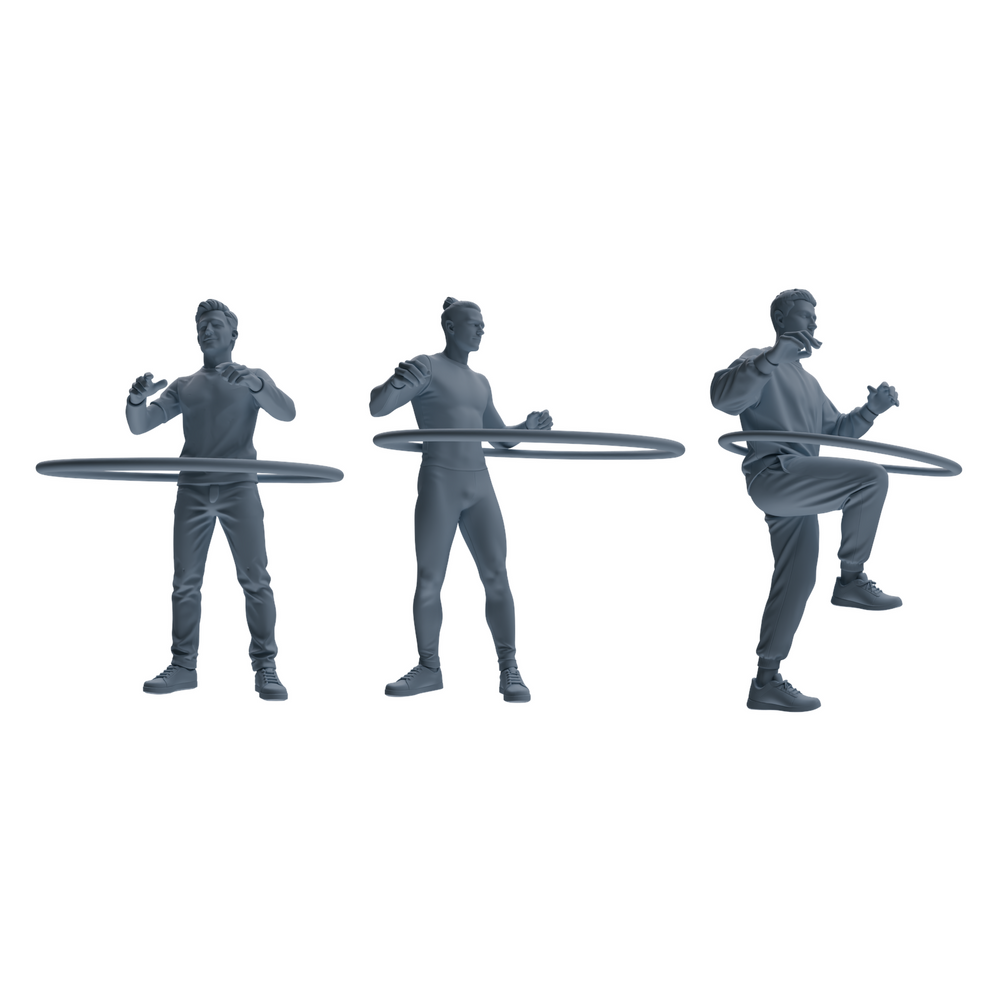 MRY-SFW LYTR791 Hula Hoop Figure Modern Model 3 pcsMiniature Car Diorama Figures Scene Props Accessories Resin 3D Printed Resin Model Kit by SSMODEL
