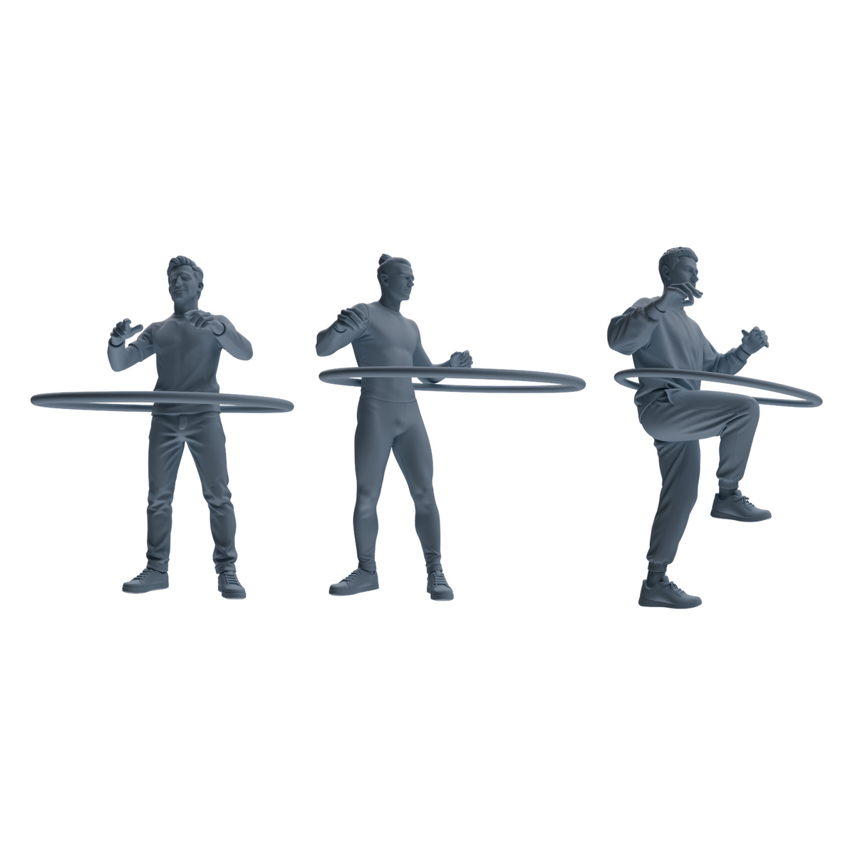 MRY-SFW LYTR791 Hula Hoop Figure Modern Model 3 pcsMiniature Car Diorama Figures Scene Props Accessories Resin 3D Printed Resin Model Kit by SSMODEL