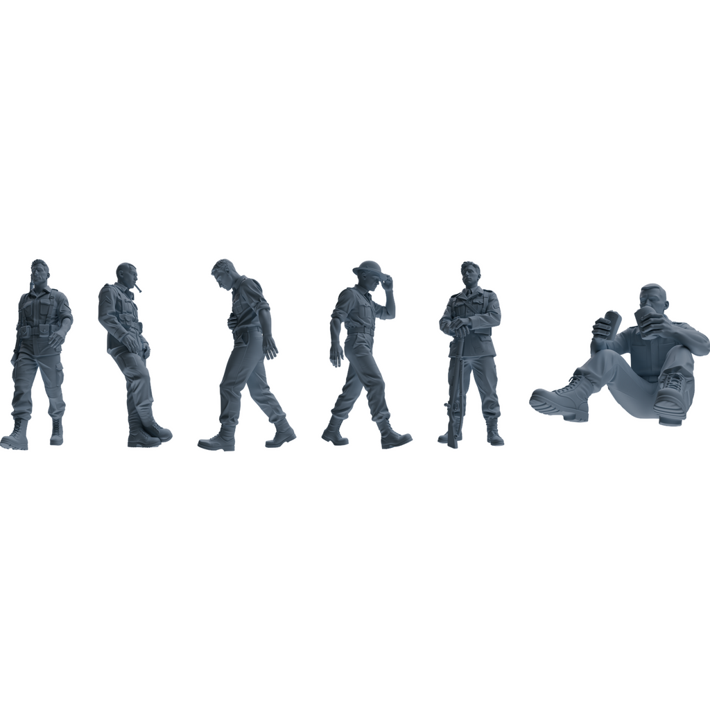 MRY-SFW SSTR178 Miniatures Soldier Model Kit Resting Soldier Pose Modern Model 6 pcs