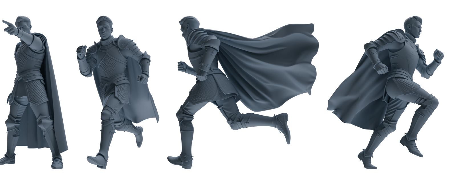 MRY-SFW SSTR082 Miniatures Soldier Model Kit Medieval Knight Without Helmet Four-Person Training Group