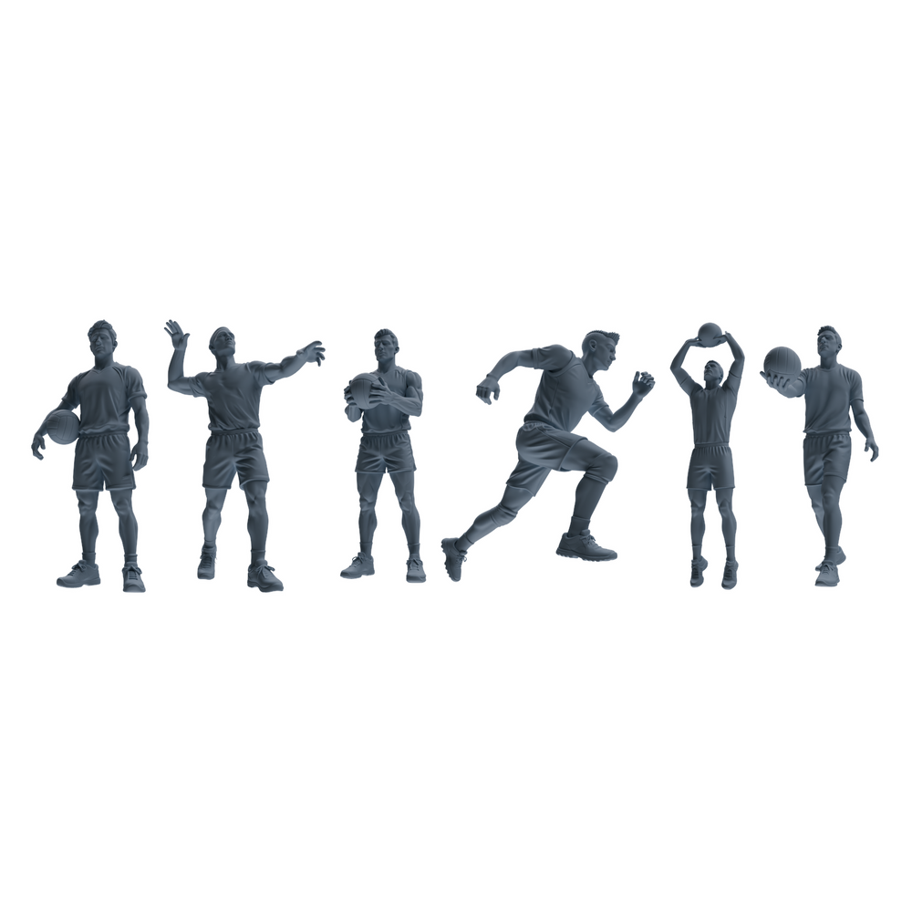 MRY-SFW LYTR824 Male Volleyball Player Figure Modern Model 6 pcs Miniature Car Diorama Figures Scene Props Accessories Resin 3D Printed Resin Model Kit by SSMODEL