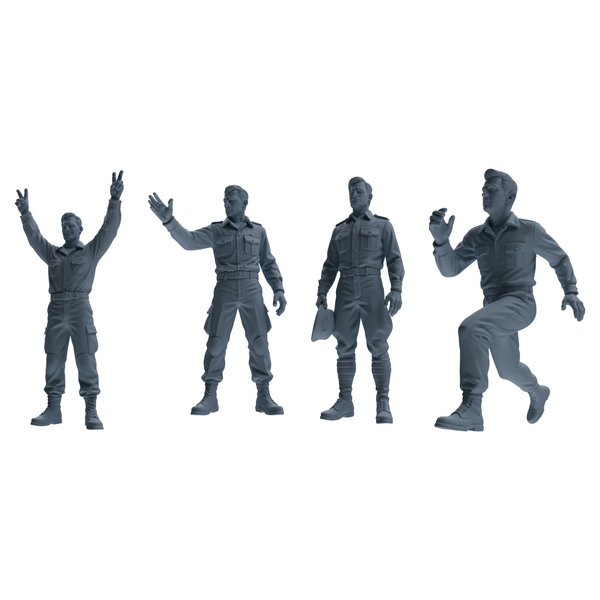 MRY-SFW SSTR187 Miniatures Soldier Model Kit Signal Command Soldier Pose Modern Model 4 pcs