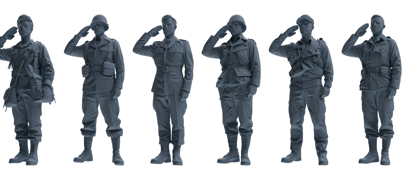 MRY-SFW SSTR054 Miniatures Soldier Model Kit Hacksaw Ridge Rescue Story WWII U.S. Army Six-Person Saluting Group