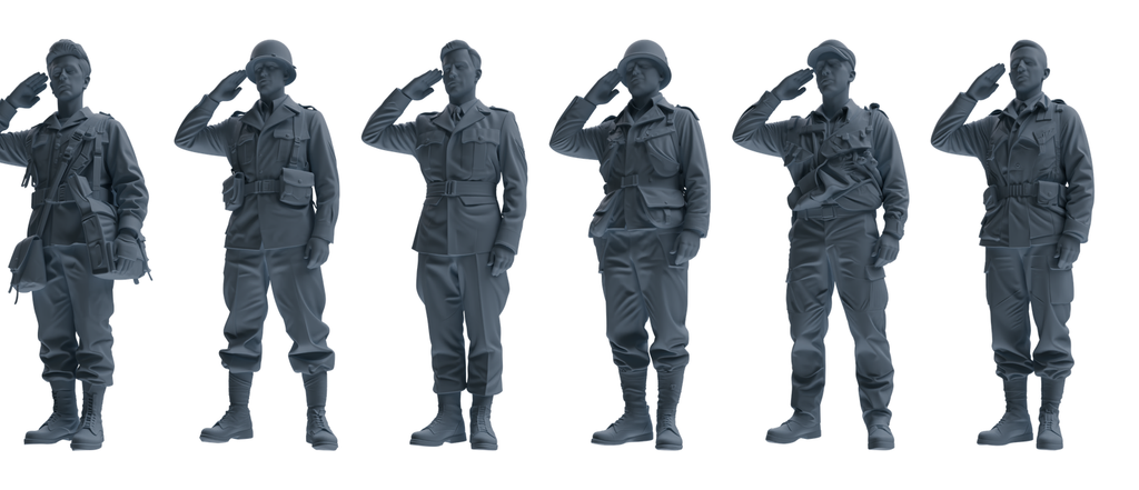 MRY-SFW SSTR054 Miniatures Soldier Model Kit Hacksaw Ridge Rescue Story WWII U.S. Army Six-Person Saluting Group