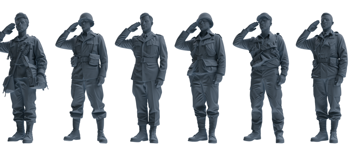 MRY-SFW SSTR054 Miniatures Soldier Model Kit Hacksaw Ridge Rescue Story WWII U.S. Army Six-Person Saluting Group