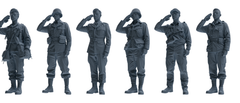 MRY-SFW SSTR054 Miniatures Soldier Model Kit Hacksaw Ridge Rescue Story WWII U.S. Army Six-Person Saluting Group