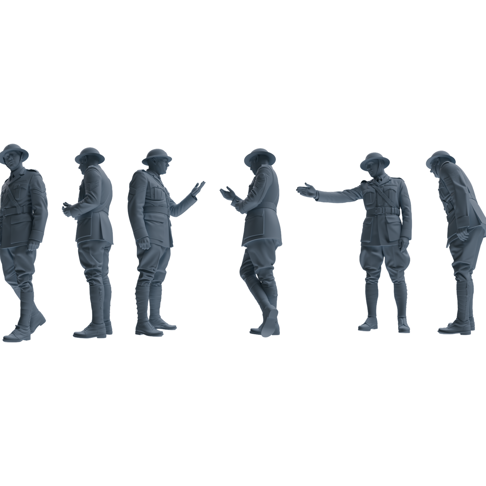 MRY-SFW LYGR600 Historical WWII British Army Six-Person Daily Routine 2 3D Printed Resin Model Kit by SSMODEL