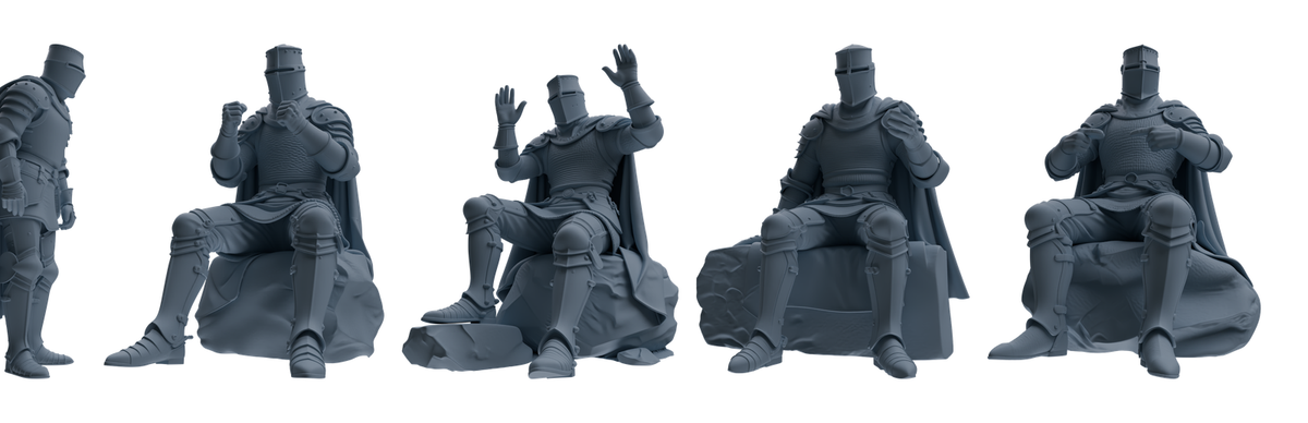 MRY-SFW SSTR088 Miniatures Soldier Model Kit Medieval Knight Five-Person Conversation Group