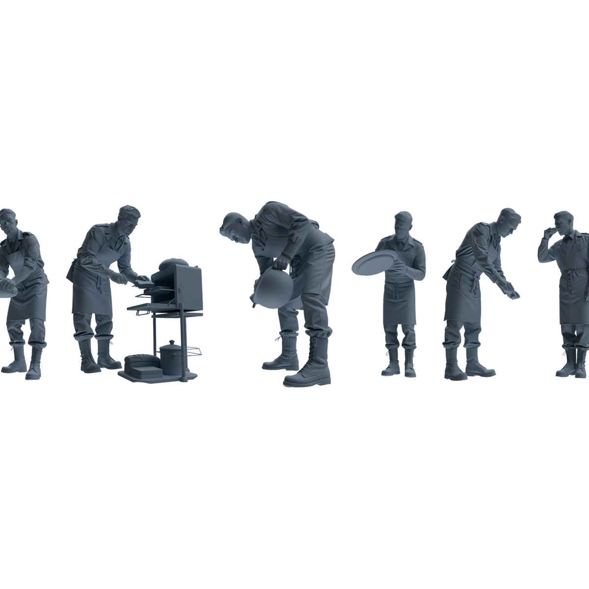 MRY-SFW LYGR597 Historical WWII U.S. Army Six-Person Cooking Group 3D Printed Resin Model Kit by SSMODEL