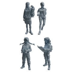 MRY-SFW LYTR1027 Outdoor Adventure Activity Female Character Modern Model 4 pcs 3D Printed Resin Model Kit by SSMODEL