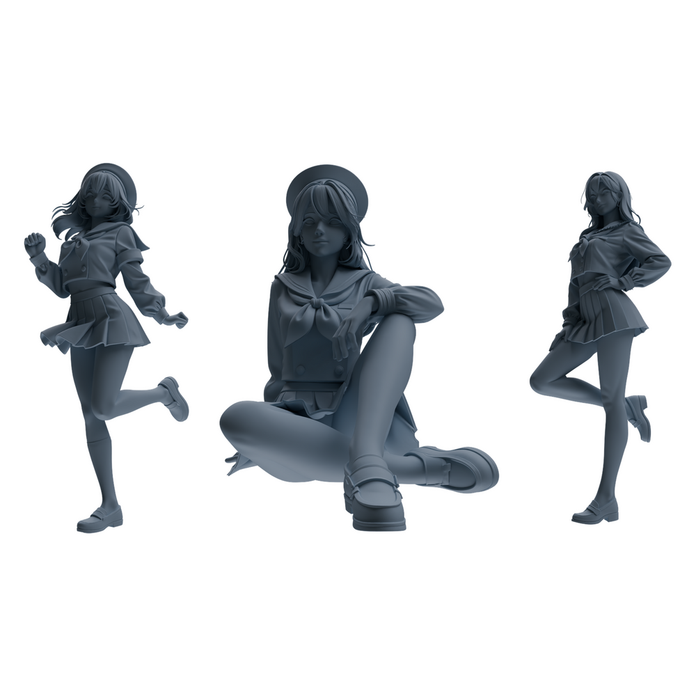 MRY-SFW LYTR865 Cheerleader Girl Figure Modern Model 4 pcs 3D Printed Resin Model Kit by SSMODEL
