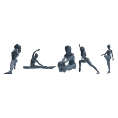 MRY-SFW LYTR810 Female Yoga Figure Modern Model 5 pcs Miniature Car Diorama Figures Scene Props Accessories Resin 3D Printed Resin Model Kit by SSMODEL