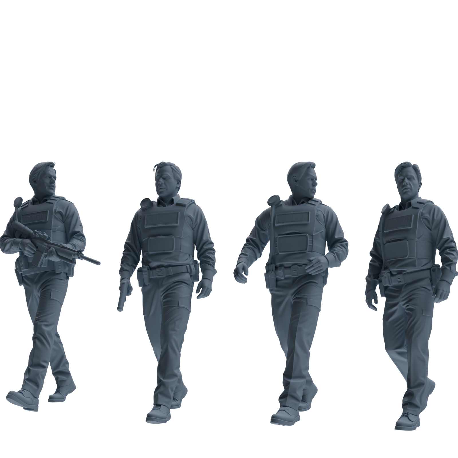 MRY-SFW SSTR127 Miniatures Soldier Model Kit Boston Attack Modern Boston Police Four-Person Patrol Group