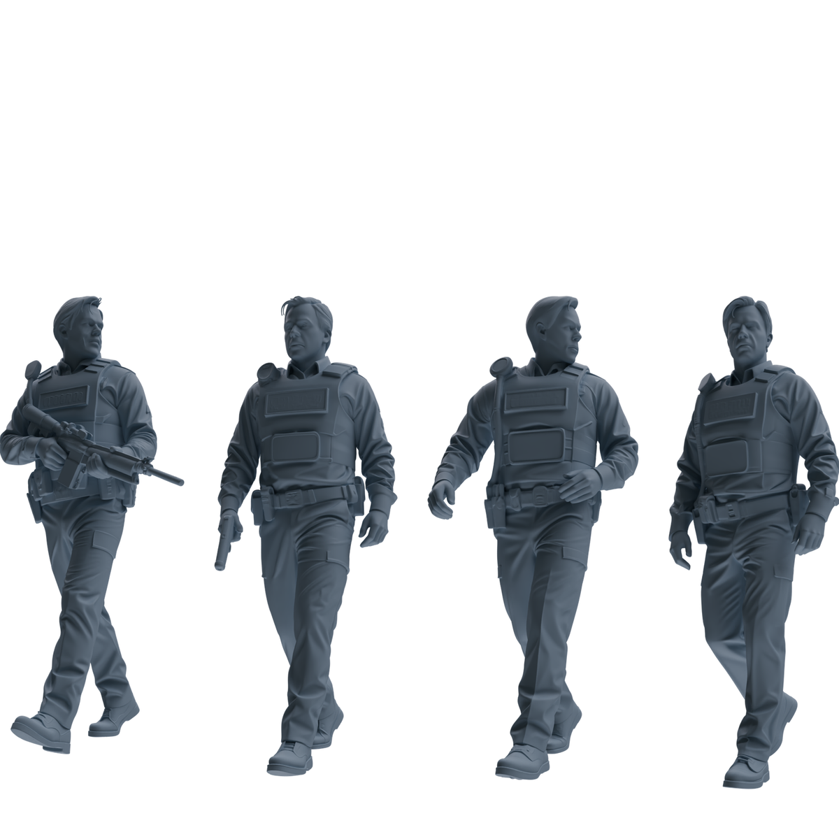 MRY-SFW SSTR127 Miniatures Soldier Model Kit Boston Attack Modern Boston Police Four-Person Patrol Group