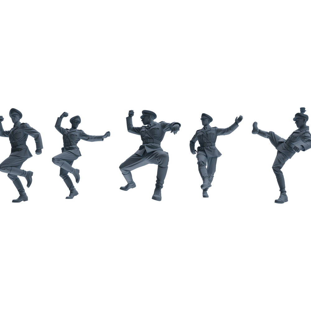 MRY-SFW LYGR586 WWII French Army Five-Person Dancing Group 3D Printed Resin Model Kit by SSMODEL