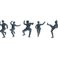 MRY-SFW LYGR586 WWII French Army Five-Person Dancing Group 3D Printed Resin Model Kit by SSMODEL