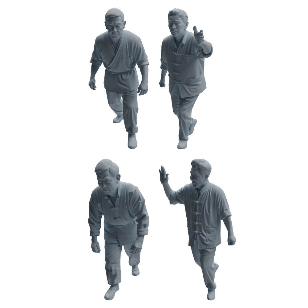 MRY-SFW LYTR997 Market Vendor Character Modern Model 4 pcs 3D Printed Resin Model Kit by SSMODEL