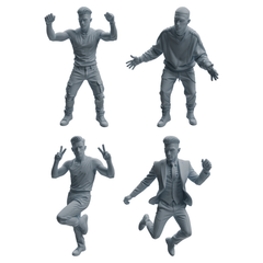 MRY-SFW LYTR926 Nightclub Style Man Character Modern Model 4 pcs 3D Printed Resin Model Kit by SSMODEL