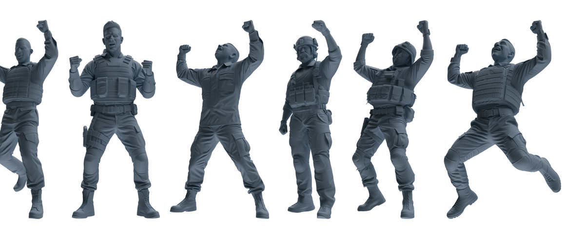 MRY-SFW SSTR033 Miniatures Soldier Model Kit 1993 Mogadishu Black Hawk Helicopter Soldier Celebrating Six-Person Group