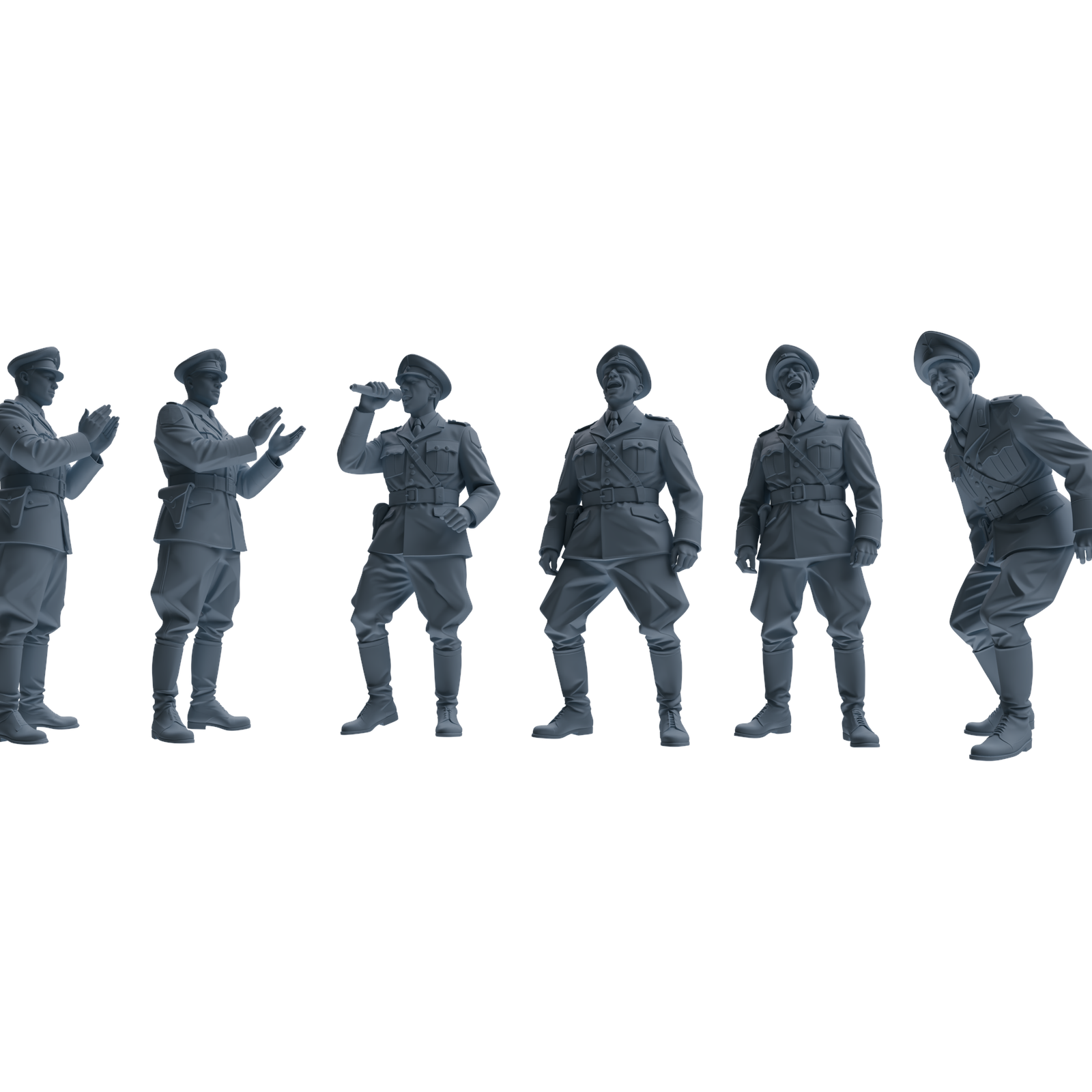 MRY-SFW LYGR588 WWII French Army Six-Person Entertainment Group 3D Printed Resin Model Kit by SSMODEL