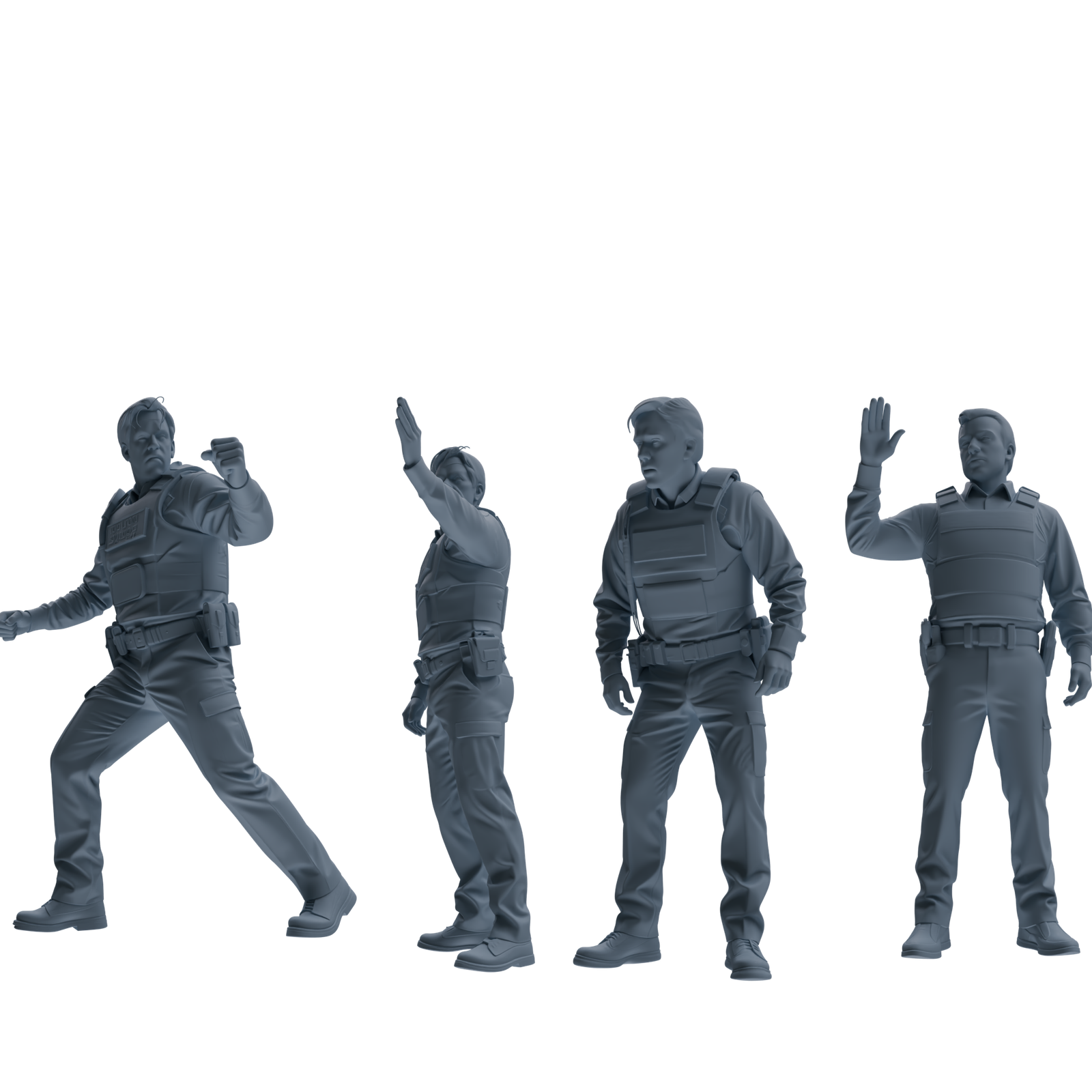 MRY-SFW SSTR129 Miniatures Soldier Model Kit Boston Attack Modern Boston Police Four-Person Tactics Group