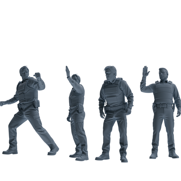 MRY-SFW SSTR129 Miniatures Soldier Model Kit Boston Attack Modern Boston Police Four-Person Tactics Group