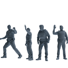 MRY-SFW SSTR129 Miniatures Soldier Model Kit Boston Attack Modern Boston Police Four-Person Tactics Group