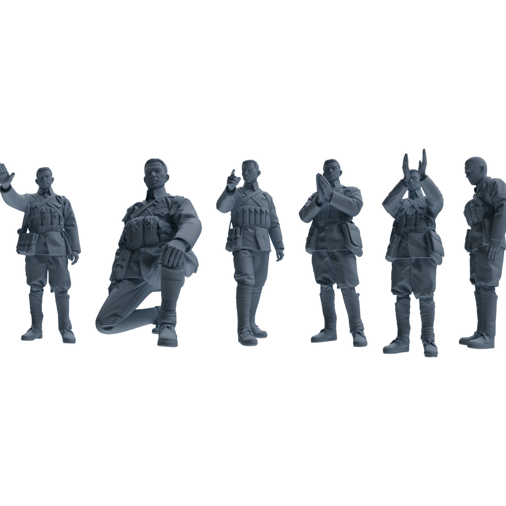 MRY-SFW LYGR610 Historical People's Liberation Army Six-Person Command Group 3D Printed Resin Model Kit by SSMODEL