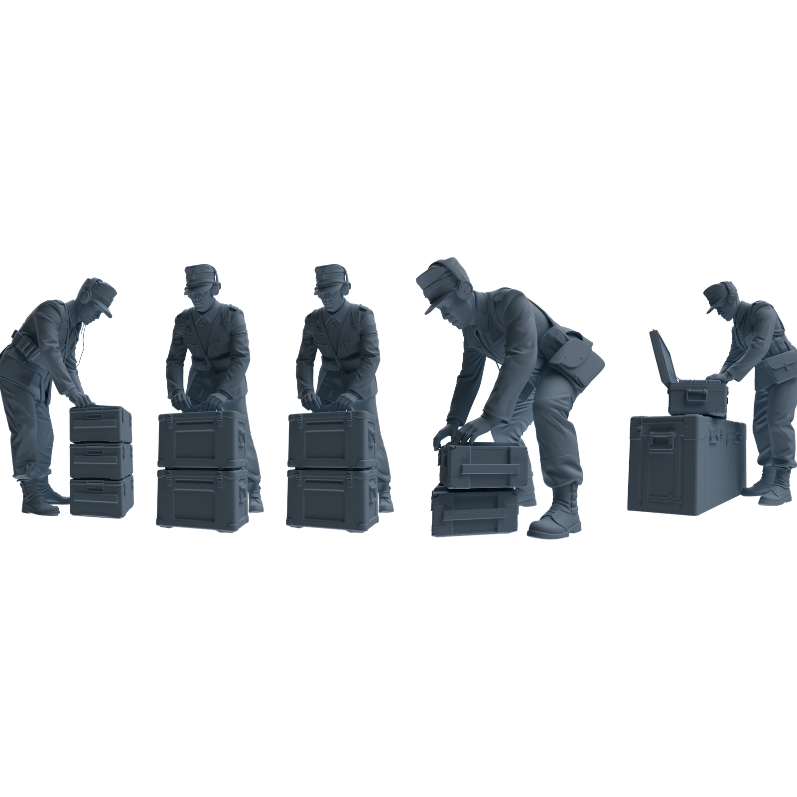 MRY-SFW LYGR647 WWII Mine Soldier Five-Person Organizing Group 3D Printed Resin Model Kit by SSMODEL