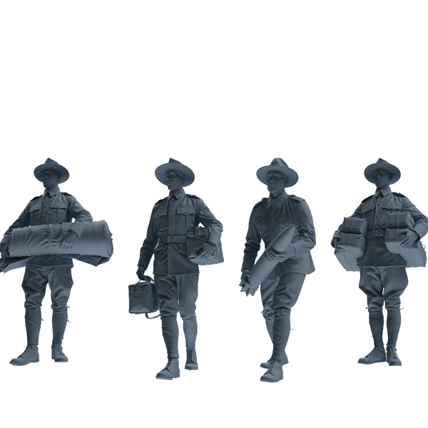 MRY-SFW SSTR264 WWI U.S. Army Logistics Soldier Logistics Four-Person Group
