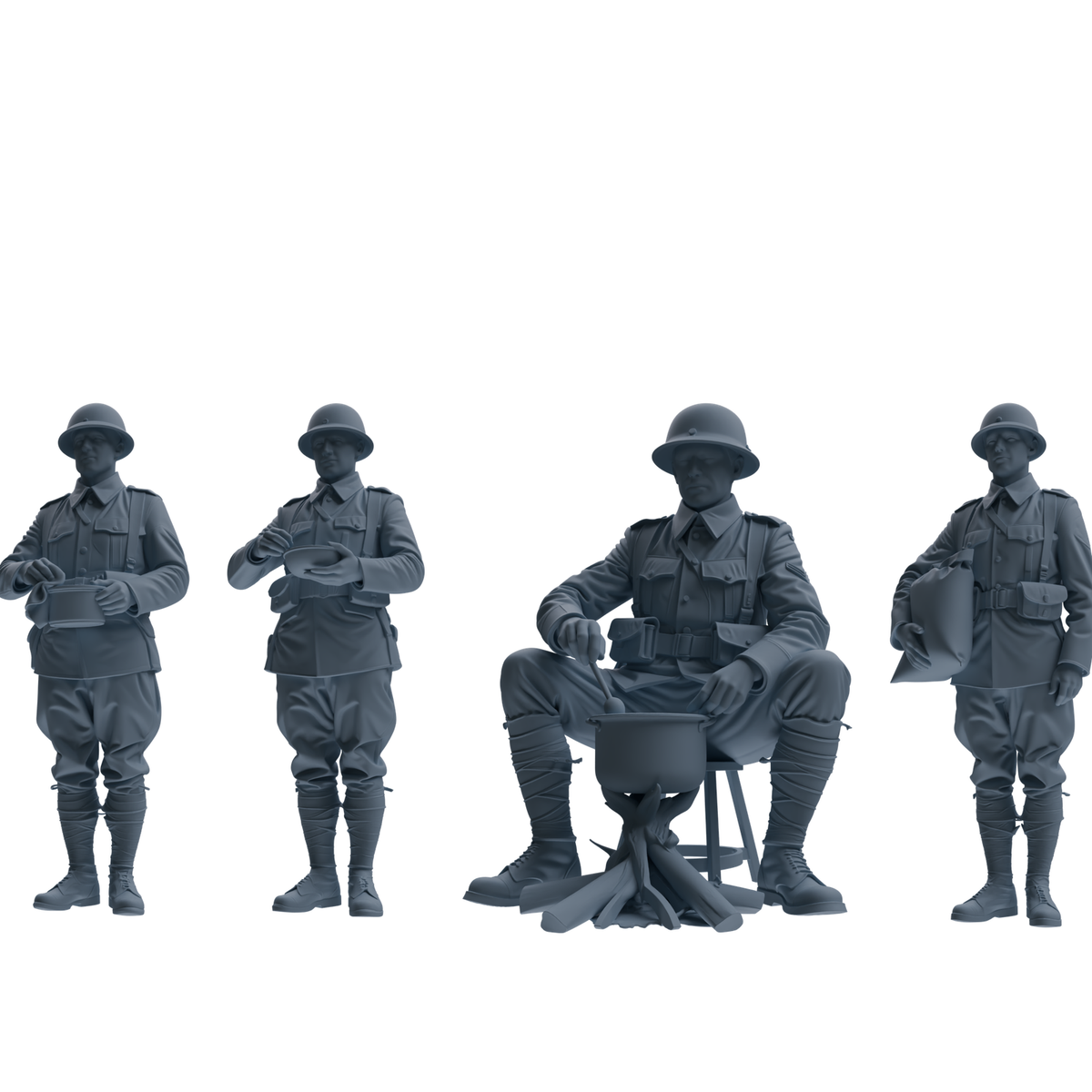MRY-SFW SSTR266 WWI U.S. Army Logistics Soldier Picnic Four-Person Group