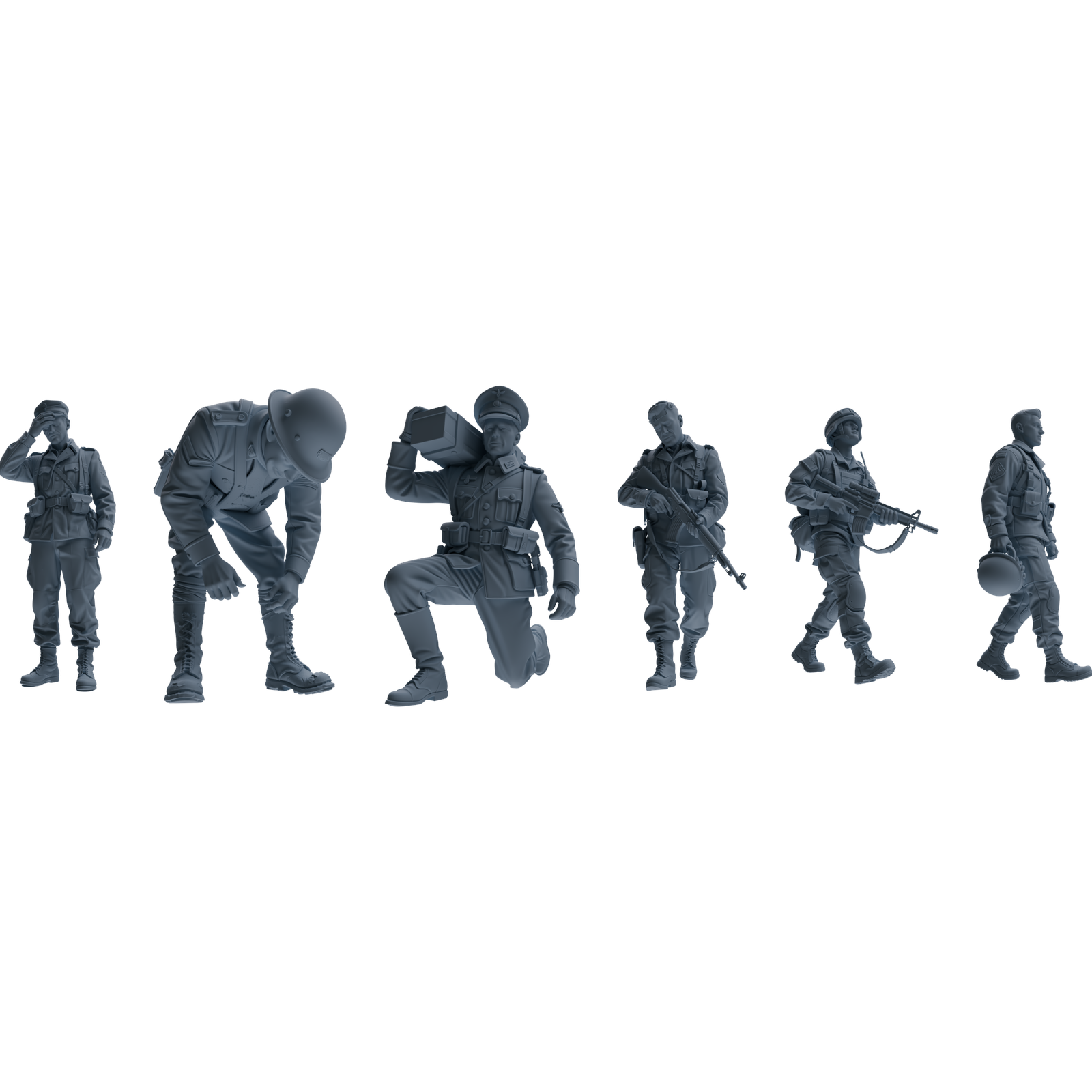 MRY-SFW SSTR199 Multi-Functional Combat Soldier Pose Modern Model 6 pcs