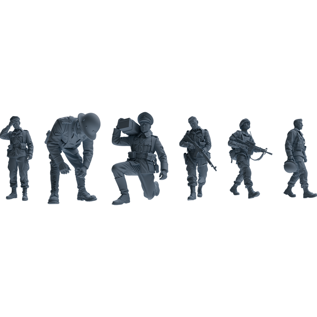 MRY-SFW SSTR199 Multi-Functional Combat Soldier Pose Modern Model 6 pcs