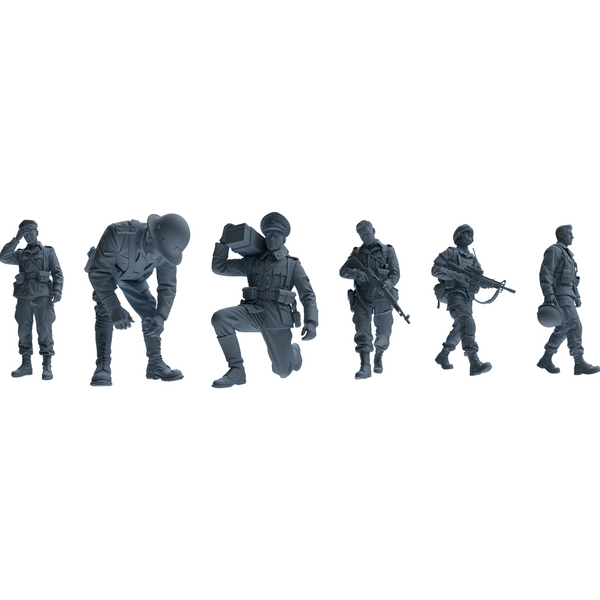 MRY-SFW SSTR199 Multi-Functional Combat Soldier Pose Modern Model 6 pcs