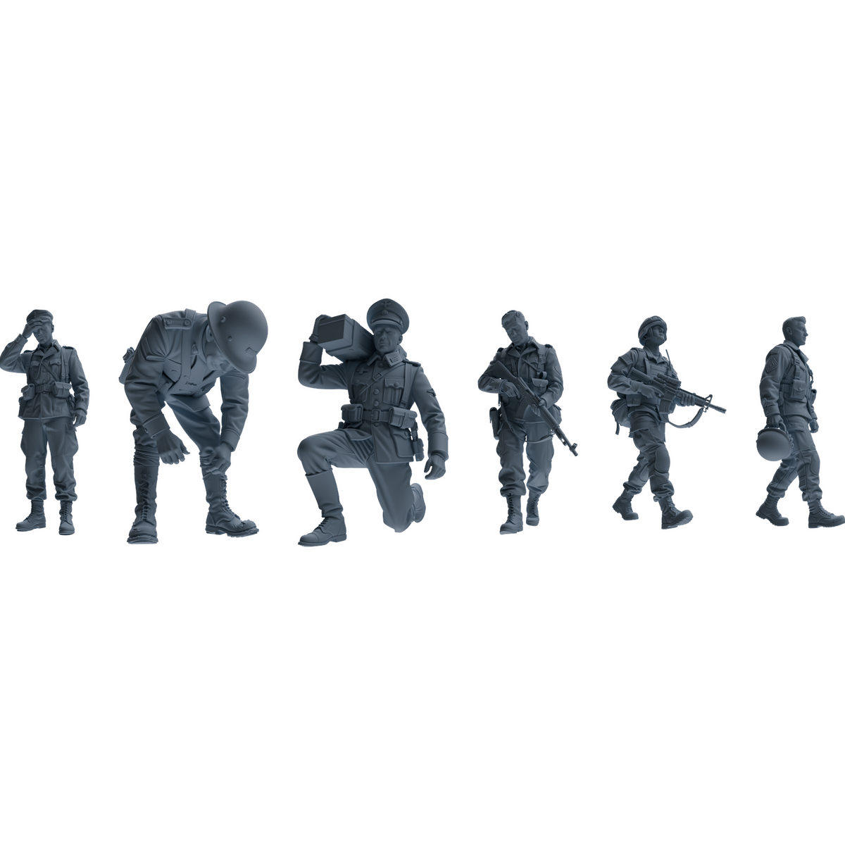 MRY-SFW SSTR199 Multi-Functional Combat Soldier Pose Modern Model 6 pcs