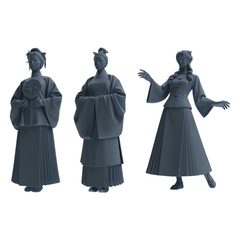 MRY-SFW LYTR859 Ming Dynasty Clothing Woman Figure Modern Model 3 pcs Miniature Car Diorama Figures Scene Props Accessories Resin 3D Printed Resin Model Kit by SSMODEL