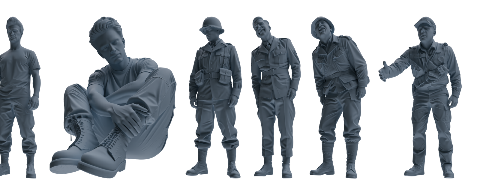 MRY-SFW SSTR057 Miniatures Soldier Model Kit Hacksaw Ridge Rescue Story WWII U.S. Army Six-Person Triumphant Return Group