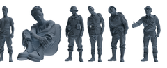 MRY-SFW SSTR057 Miniatures Soldier Model Kit Hacksaw Ridge Rescue Story WWII U.S. Army Six-Person Triumphant Return Group