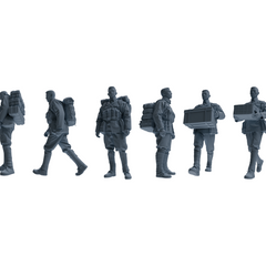 MRY-SFW LYGR605 Historical People's Liberation Army Six-Person Carrying Group 3D Printed Resin Model Kit by SSMODEL
